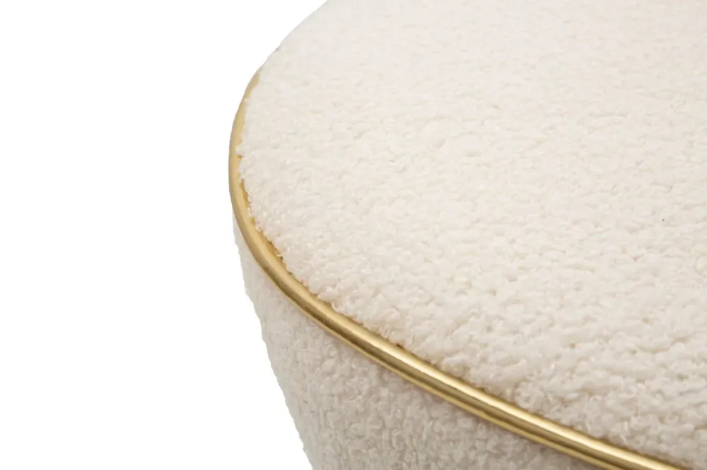 Puff Mauro Ferretti Iceland Double Ø 43X52 cm, Crem/Auriu