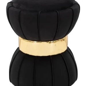 Taburet Mauro Ferretti Flower Black Ø 40X44 cm, Negru