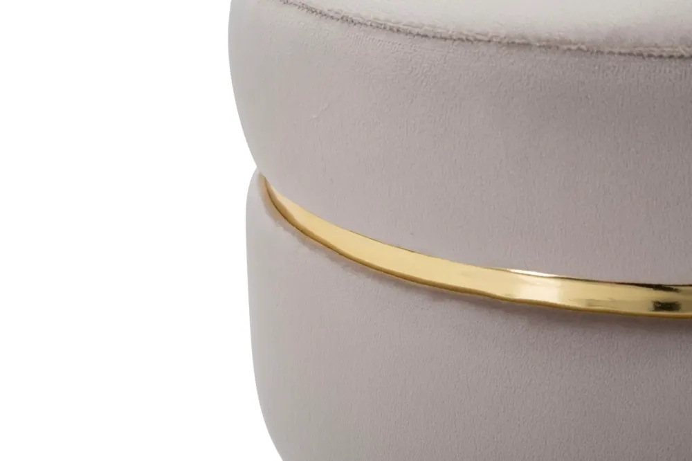 Taburet Mauro Ferretti Paris Grigio/Gold Ø 35X40,5 cm, Gri/ Negru / Auriu