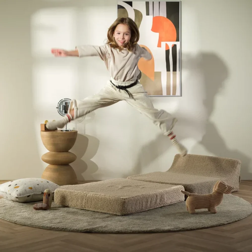 Wigiwama Pouf multifuncțional Flipster pentru bebeluși – Biscuiți
