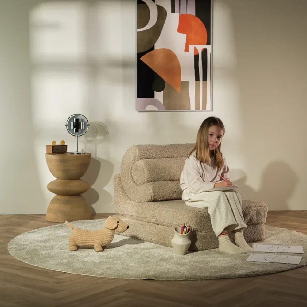 Wigiwama Pouf multifuncțional Flipster pentru bebeluși – Biscuiți