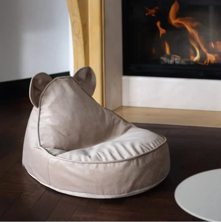 Wigiwama Pouf pentru copii Dusty Beige Bear