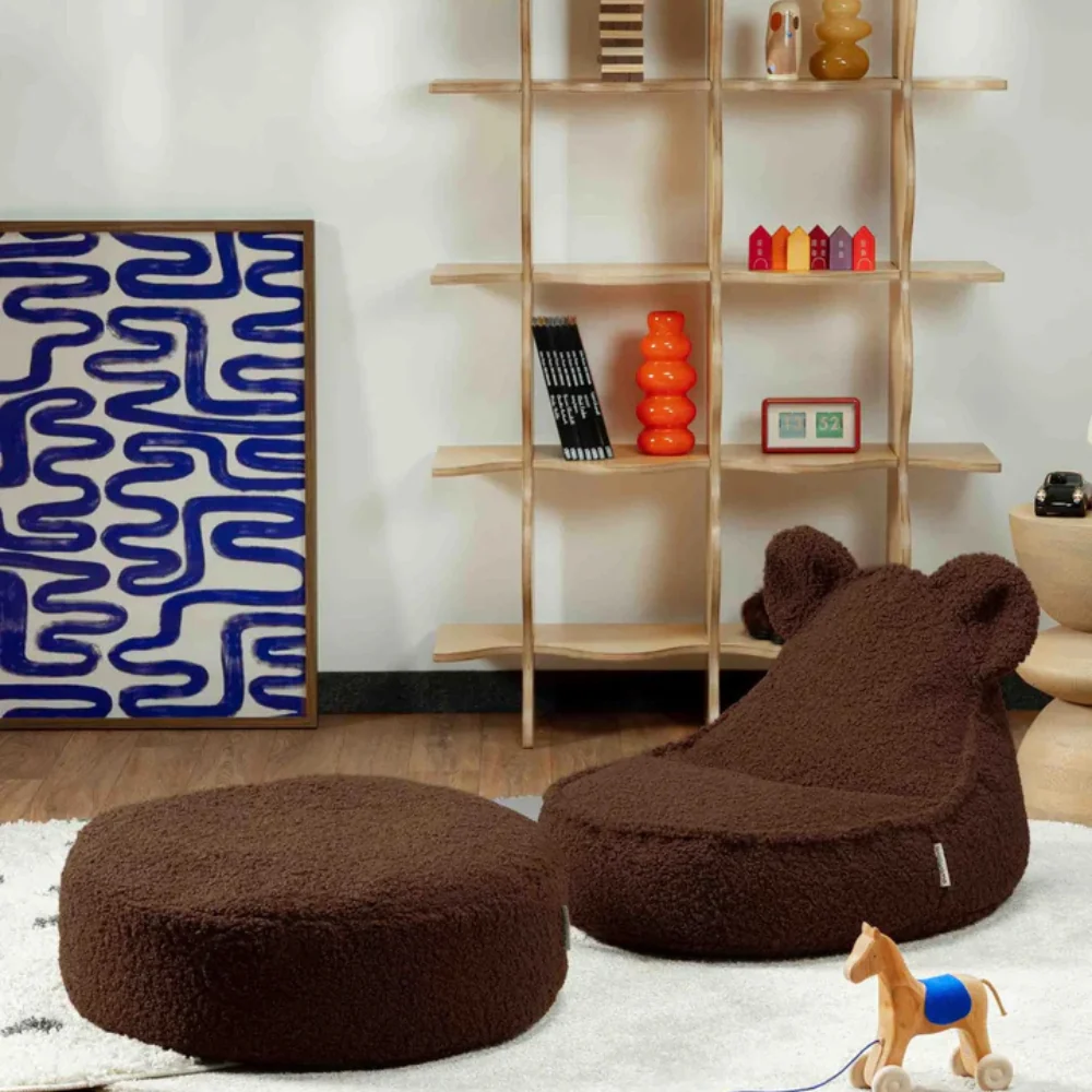 Wigiwama Pouf rotund pentru copii Warm Hazel Ottoman