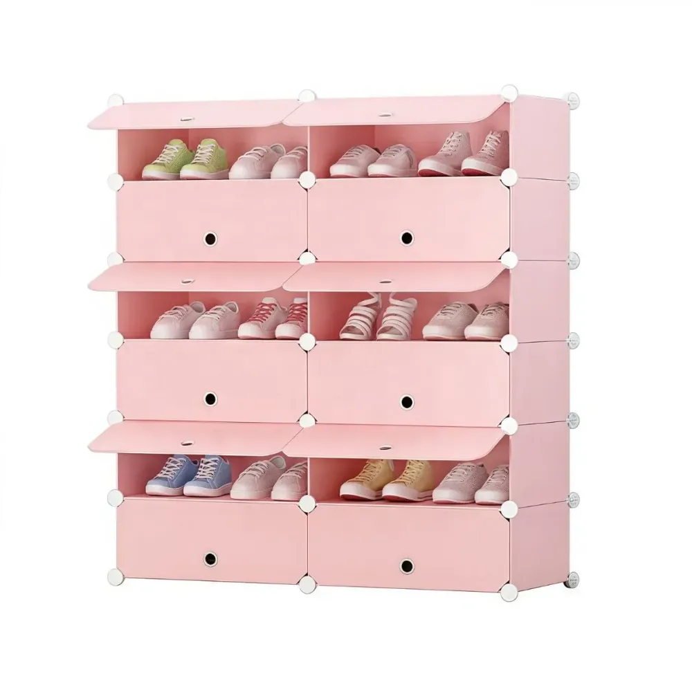 Pantofar Modular, 12 usi, Naimeed D7913, 37x95x108cm, Roz