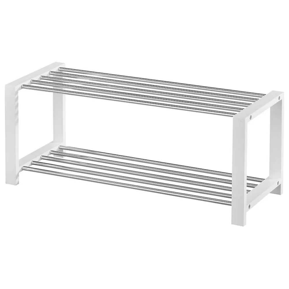 Pantofar MARIELLA, alb/crom, metal, 80x30x32 cm