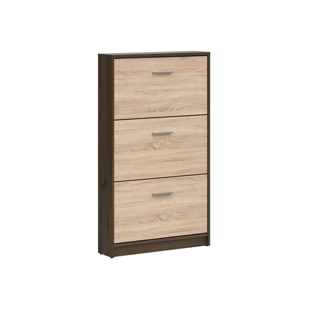 Pantofar NEPO PLUS, stejar inchis/stejar sonoma, PAL laminat, 70x18x121 cm