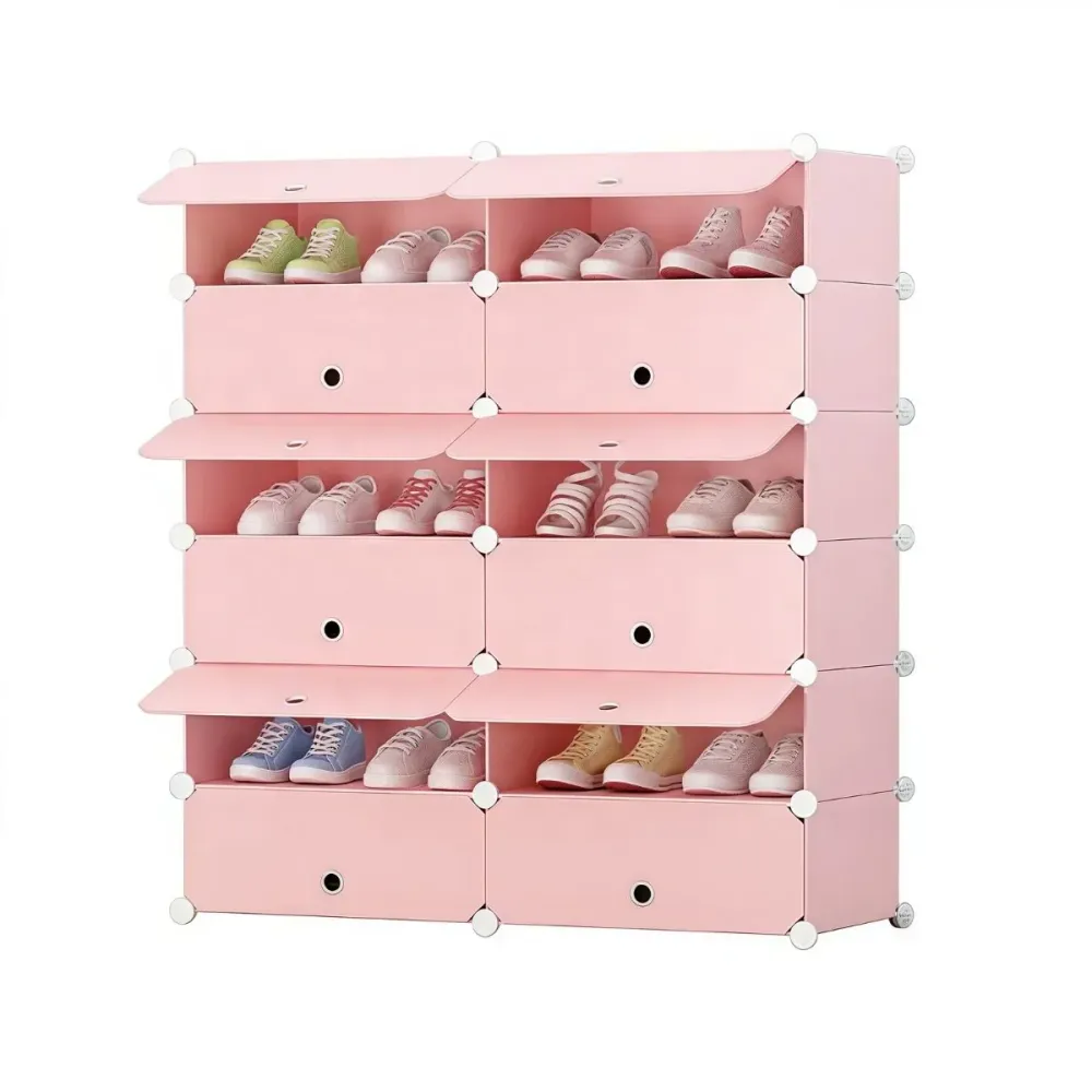 Pantofar Modular, 12 usi, Naimeed D7913, 37x95x108cm, Roz