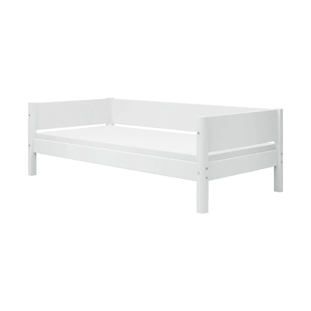 Pat cu bara de protectie spate Flexa White 90x200 cm