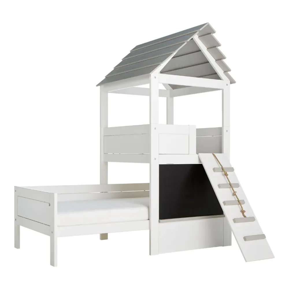 Pat cu turn de joaca, Play Tower, lemn de pin, 90x200 cm