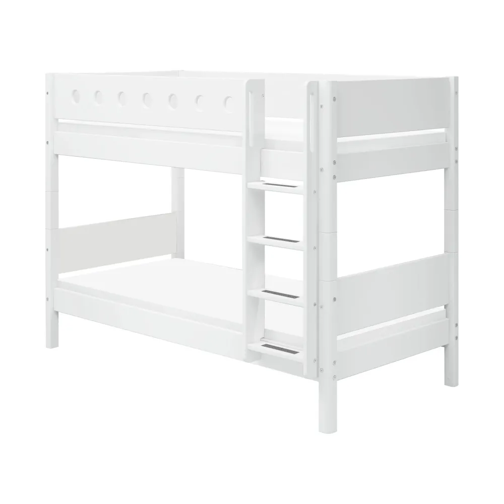 Paturi suprapuse inaltime 154 cm cu scara dreapta Flexa White 90x200 cm