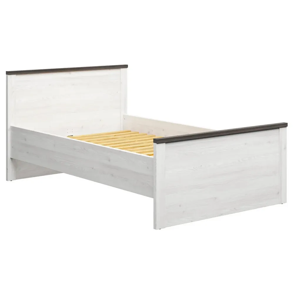 Cadru pat HESEN 120x200, pin alb/pin larico, PAL