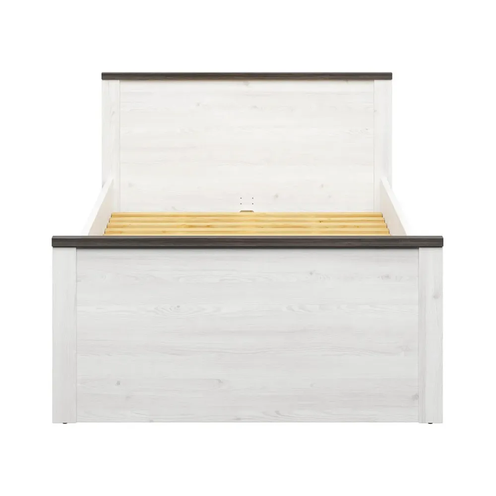 Cadru pat HESEN 120x200, pin alb/pin larico, PAL