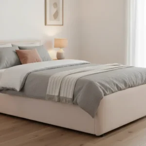 Cadru pat NEDIN 90x200, stofa clasica bej - Maya 03