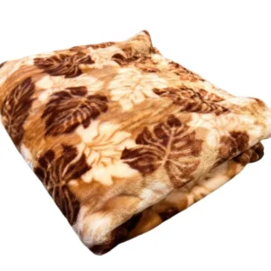 Patura Cocolino Maro cu Model Floral 200x230 cm Pufoasa si Calduroasa