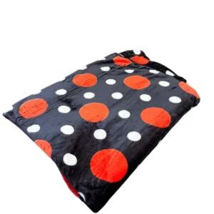 Patura Cocolino Neagra cu Buline Rosii si Albe 200x230 cm