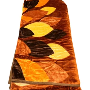 Patura Cocolino Pufoasa Maro cu Model Frunze 200x230 cm