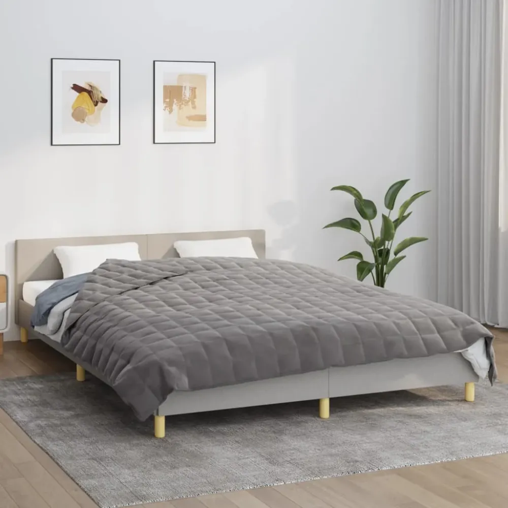 Pătură cu greutăți, gri, 200x235 cm, 15 kg, material textil