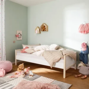 Pat pentru copii Lüttenhütt Janne, din lemn masiv de pin, 90x200 cm