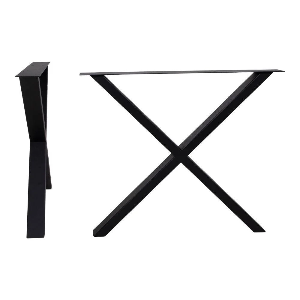 Picioare Nimes pentru masa de dining neagra, design X, 8x86x70,8 cm