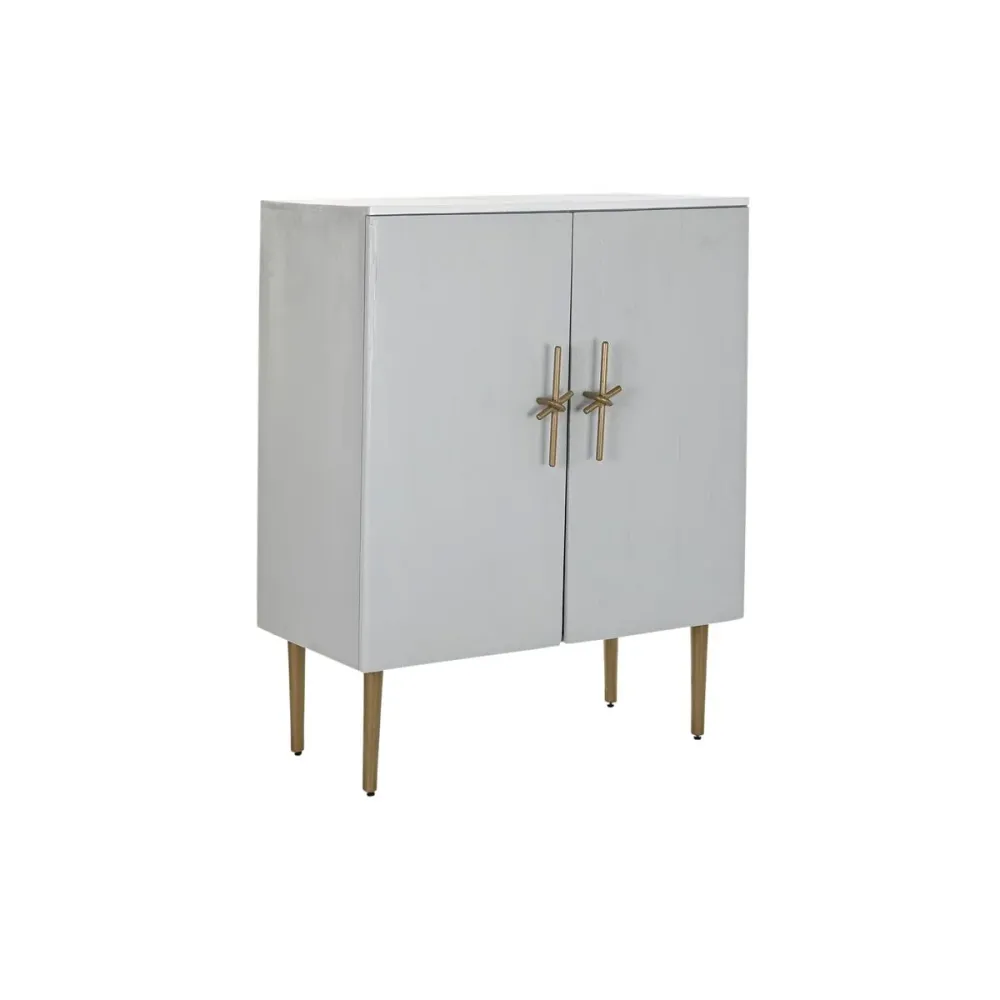Mobilă Laterală DKD Home Decor BAR Auriu* Alb Fier Lemn de mango (85 x 45 x 110 cm)