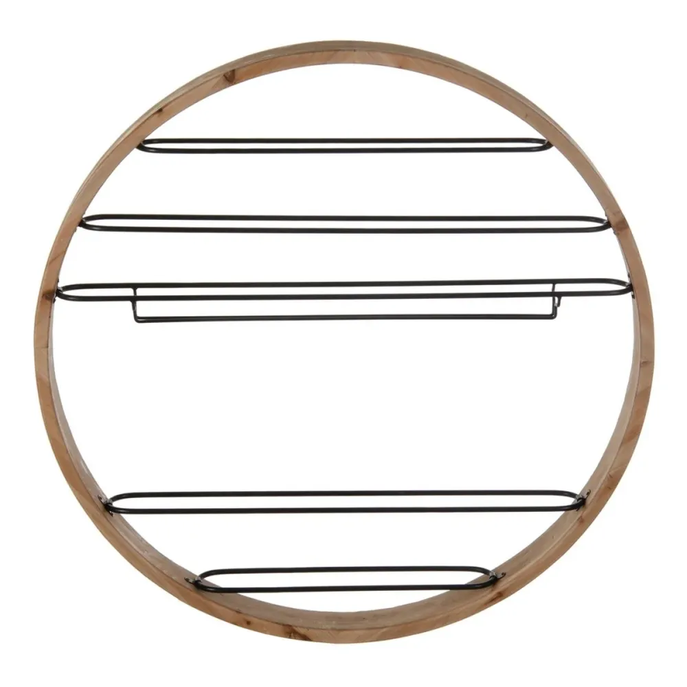 Suport pentru Sticle 89,5 x 8 x 89,5 cm Natural Negru Metal Lemn