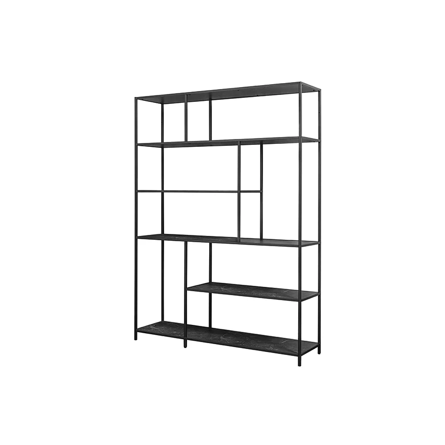 Raft negru din metal Slim Line Invicta Interior