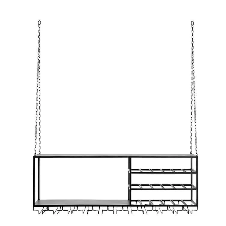 Raft suspendat negru din fier Loft Nordal