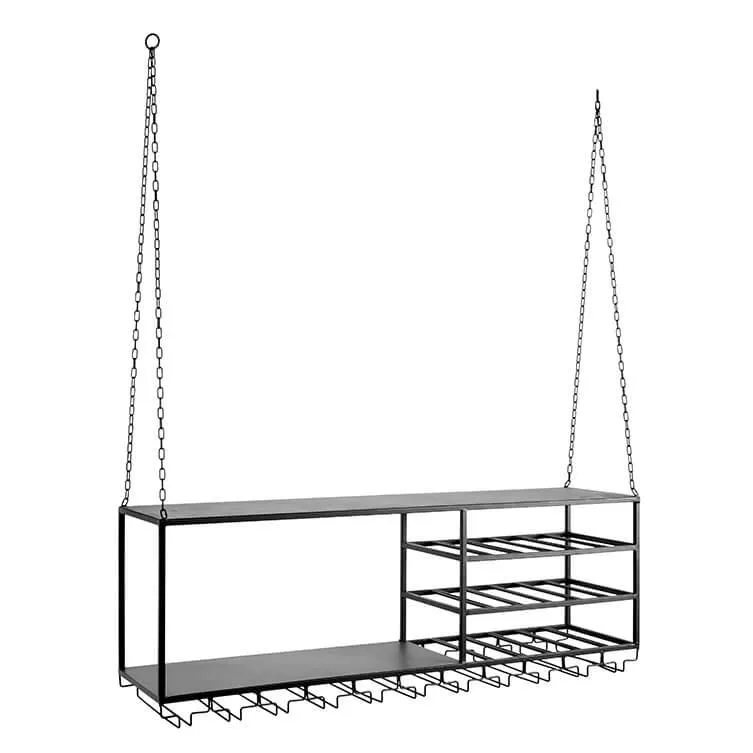 Raft suspendat negru din fier Loft Nordal
