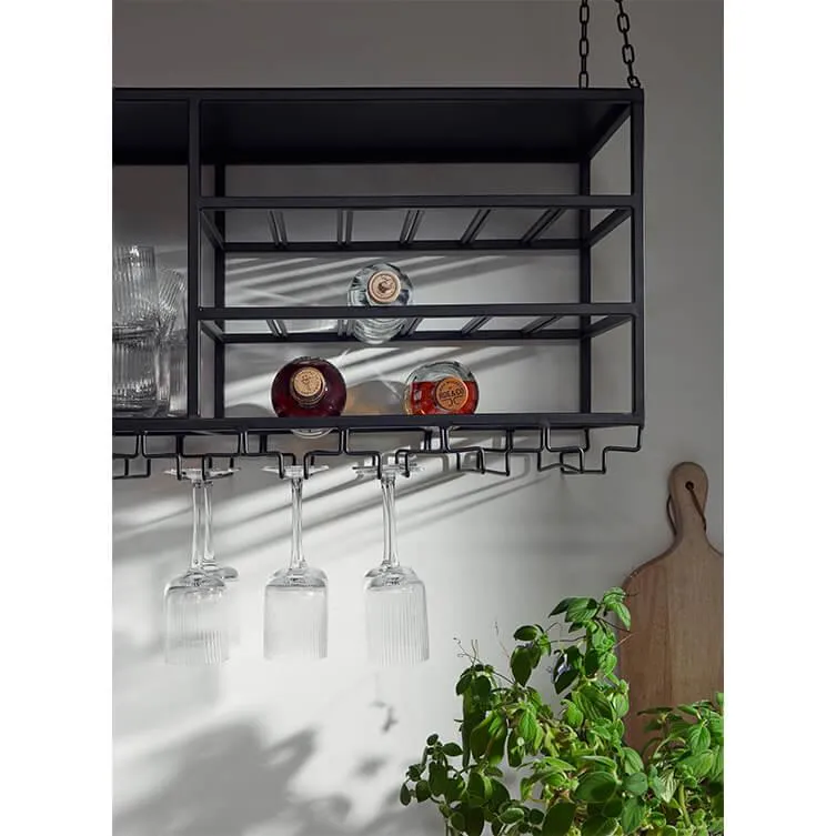 Raft suspendat negru din fier Loft Nordal