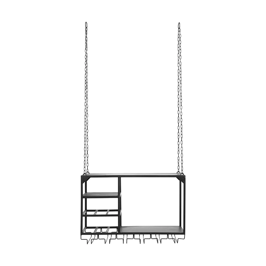 Raft suspendat negru din fier Loft Small Nordal