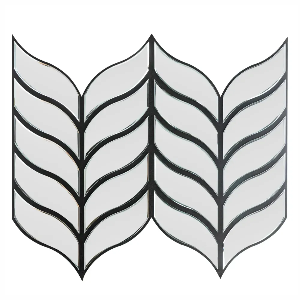 Panou riflaj acustic decorativ, Oglinda si pasla, Naimeed D6777, 90x80x1.2cm, Gri