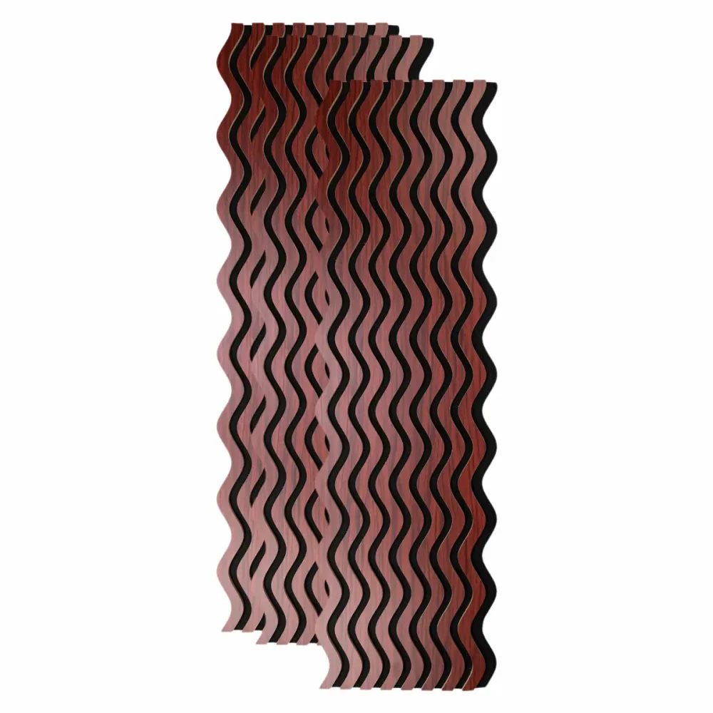 Set 3 Panouri riflaj acustic decorativ, MDF si pasla, Naimeed D6244, 240x30x1.8cm, Visin