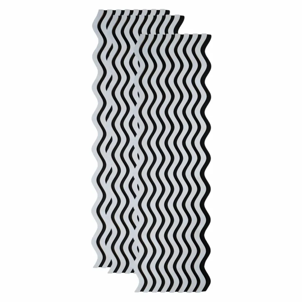 Set 3 Panouri riflaj acustic decorativ, MDF si pasla, Naimeed D6245, 240x30x1.8cm, Gri