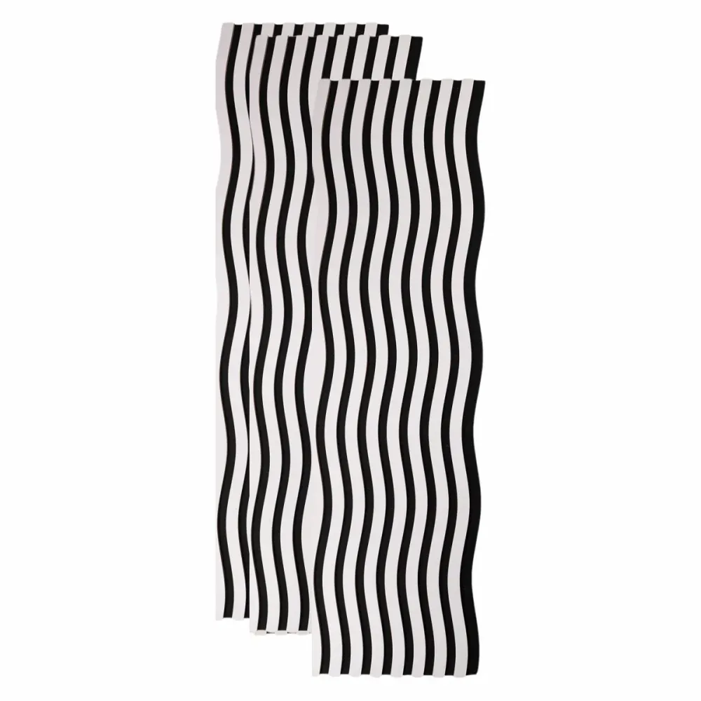 Set 3 Panouri riflaj acustic decorativ, MDF si pasla, Naimeed D6248, 240x30x1.8cm, Alb