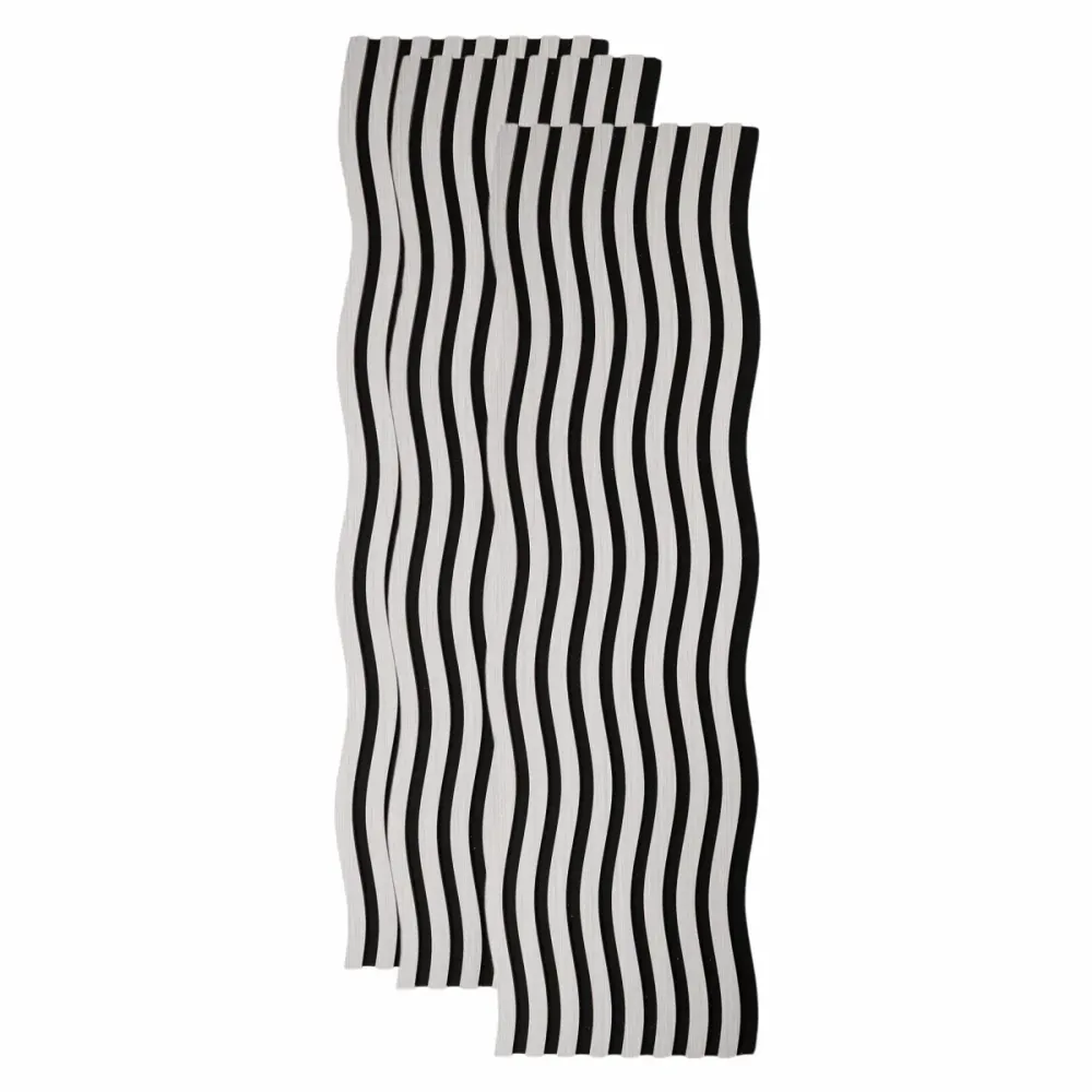 Set 3 Panouri riflaj acustic decorativ, MDF si pasla, Naimeed D6249, 240x30x1.8cm, Stejar Deschis