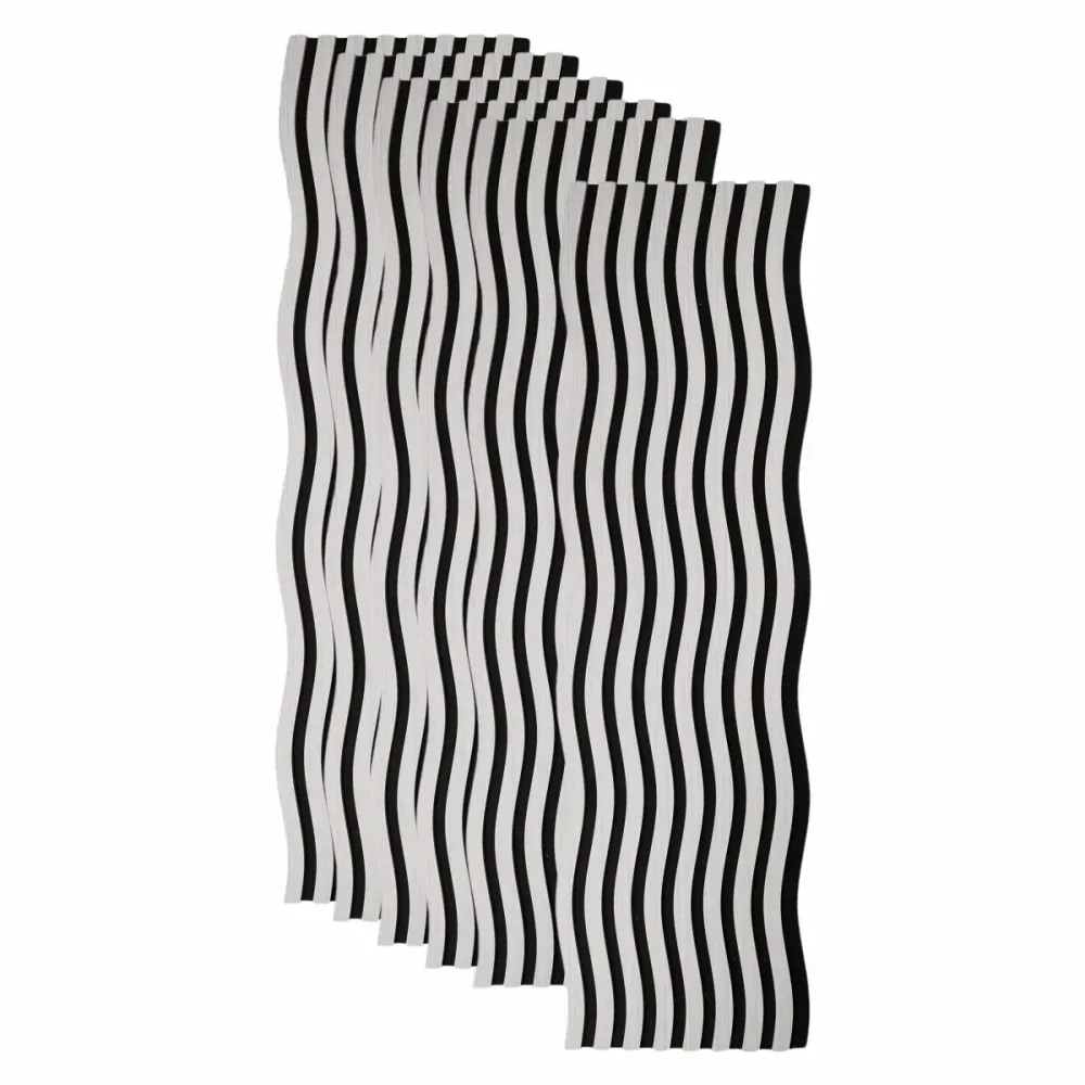 Set 6 Panouri riflaj acustic decorativ, MDF si pasla, Naimeed D6249, 240x30x1.8cm, Stejar Deschis