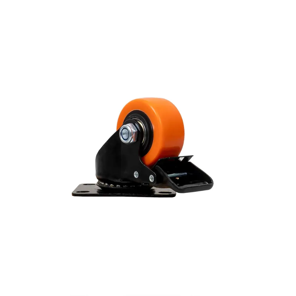 Roata pentru mobila, rola de cauciuc, pivotanta cu frana 2.5 inchi, portocaliu Z-TOOLS / ZTS 8130