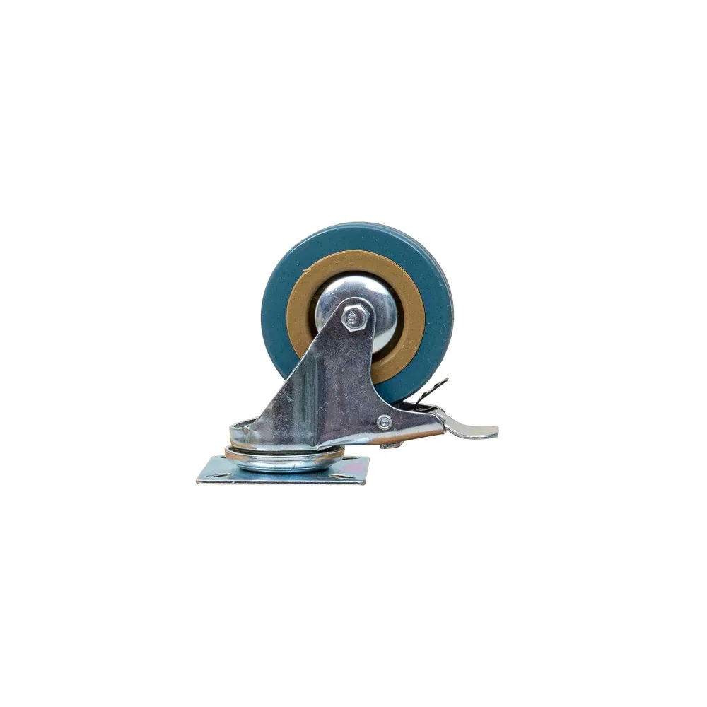 Roata pentru mobila, rola de cauciuc, pivotanta cu frana 3 inchi, albastru Z-TOOLS / ZTS 8124