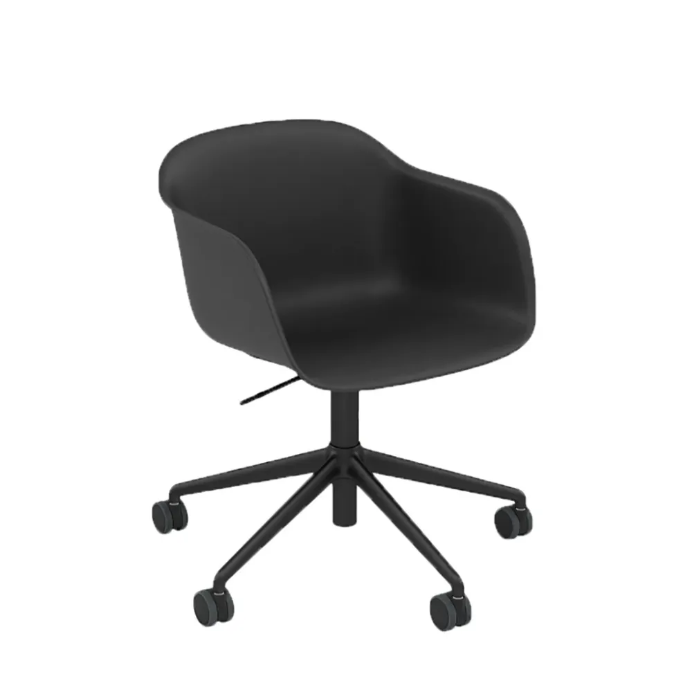 Fiber Armchair Swivel Base w. Gas Lift and Castors Black