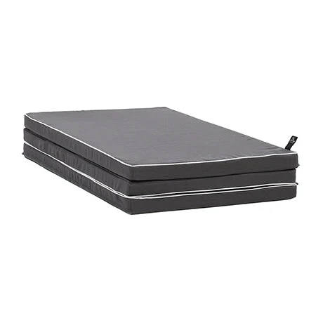 Saltea pliabila, bumbac cu spuma HR , gri, 12x50x90 / 4x150x90 cm