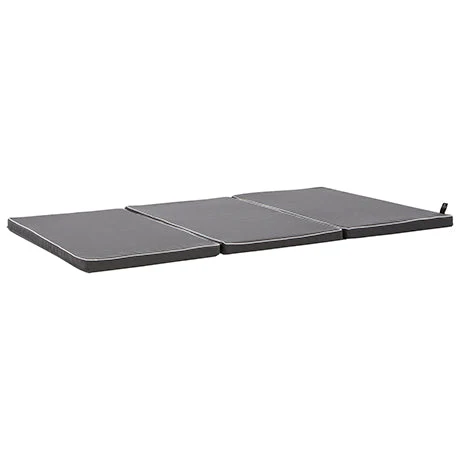 Saltea pliabila, bumbac cu spuma HR , gri, 12x50x90 / 4x150x90 cm