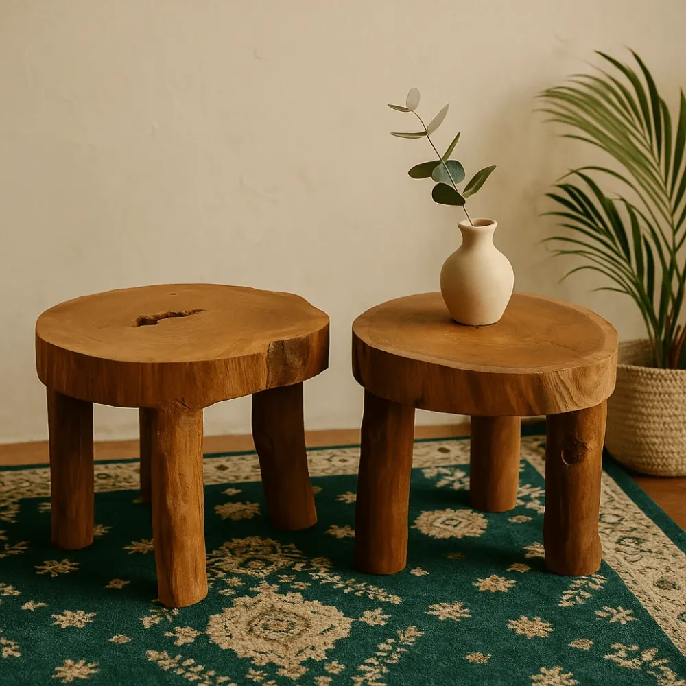 Suport de afișare din lemn de tec mediu 27x15cm, pachet de 2