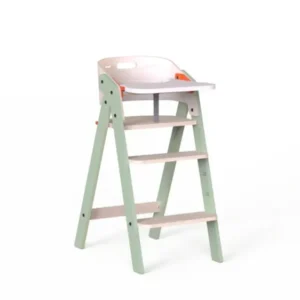 Scaun de masa pliabil din lemn MamaToyz, multifunctional si transformabil cu masuta, 6 luni - adolescent, Verde