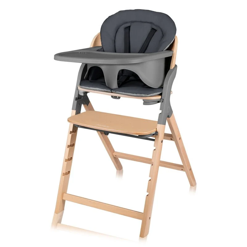 Scaun de masa multifunctional Megan, Lionelo, Din lemn de fag, 6 luni- adult, Reglabil pe inaltime, Husa impermeabila, Tav...