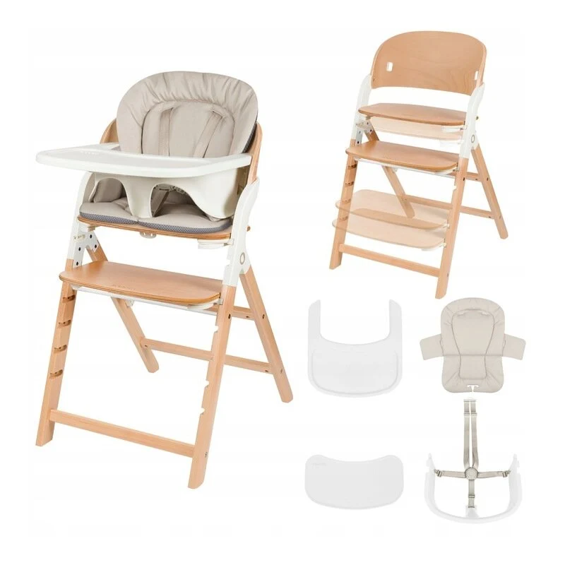 Scaun de masa multifunctional Megan, Lionelo, Din lemn de fag, 6 luni- adult, Reglabil pe inaltime, Husa impermeabila, Tav...