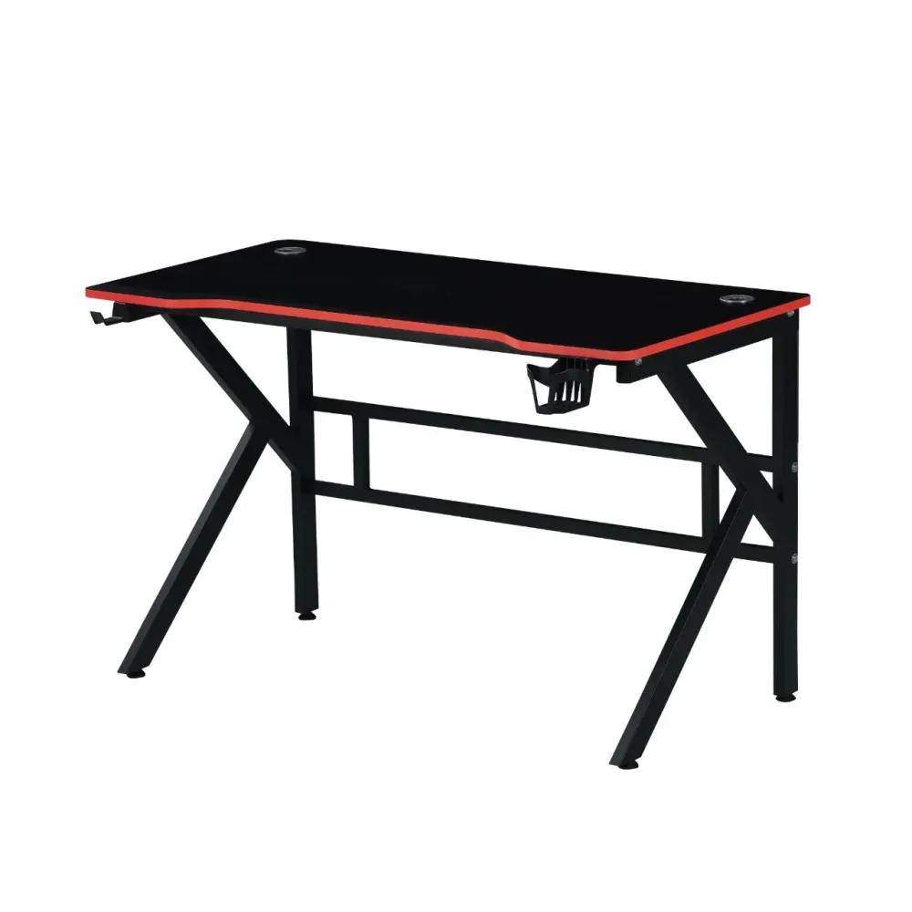 Masă Gaming Profesională Reglabilă , Suport Căști și Pahar, Blat Carbon, Cadru Oțel – 120x60 cm