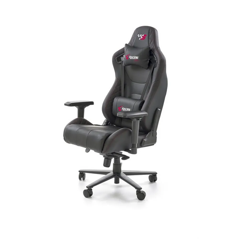 Scaun gaming CHAVEZ, negru, piele ecologica, 74/77x70x129/135 cm