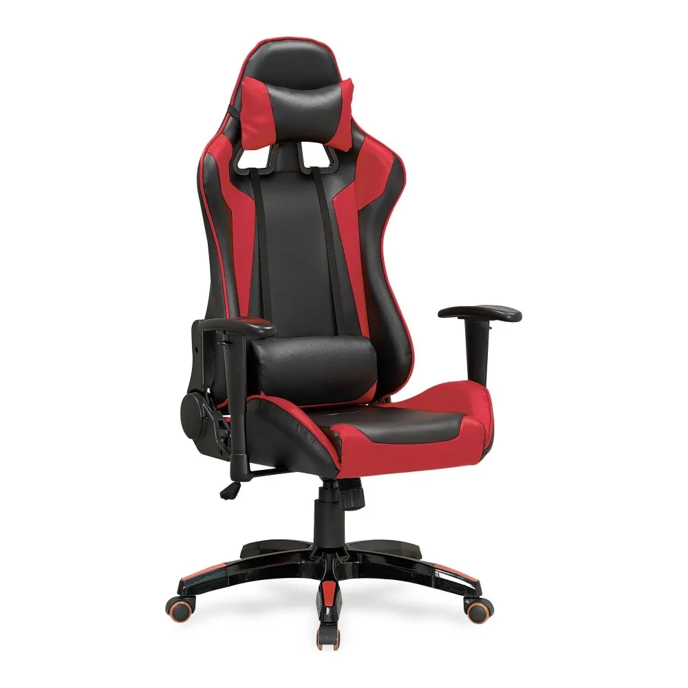 Scaun gaming DEFENDER, rosu/negru, piele ecologica, 68x69x126/134 cm