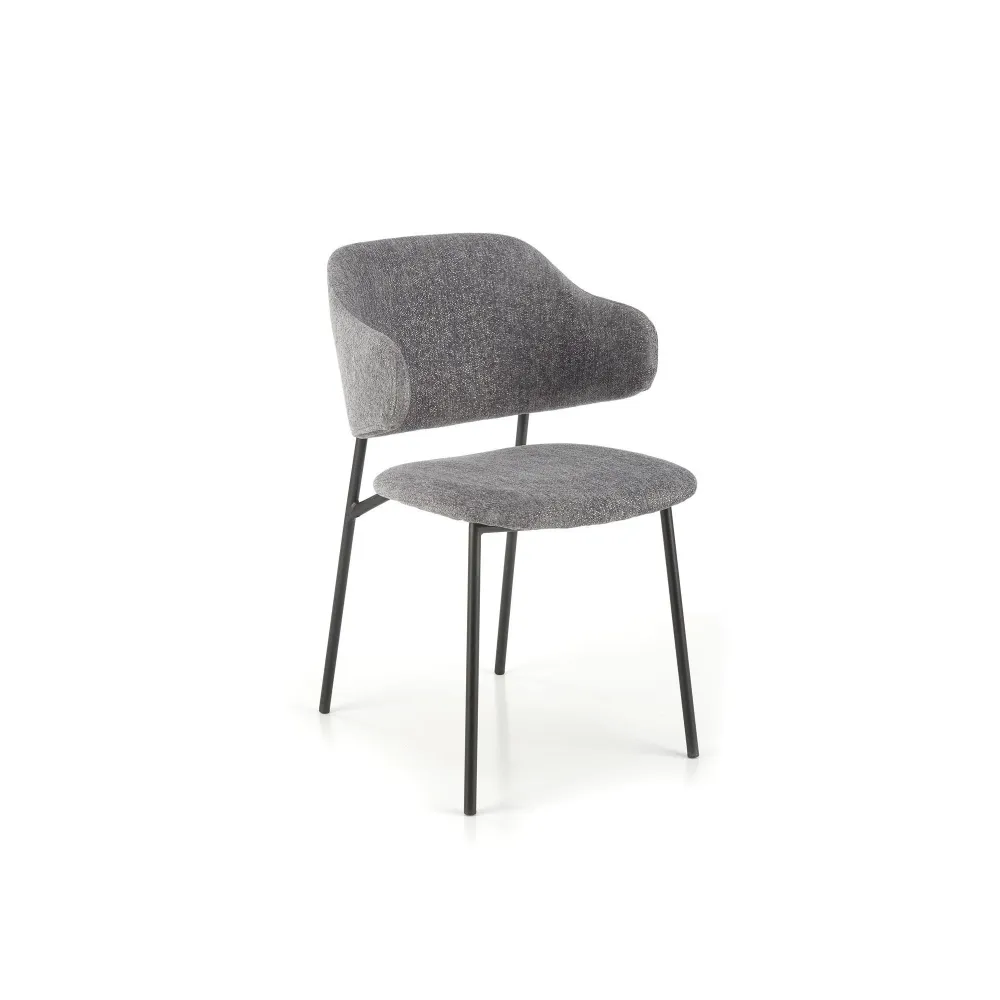 Scaun Elementis K497 - Tapitat Stofa Clasica si Metal - 52x62x82 cm - Gri Deschis
