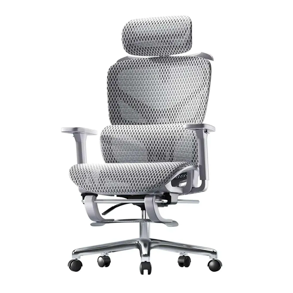 Scaun birou ergonomic Timebox, Tetiera, 4D armrest, Gri